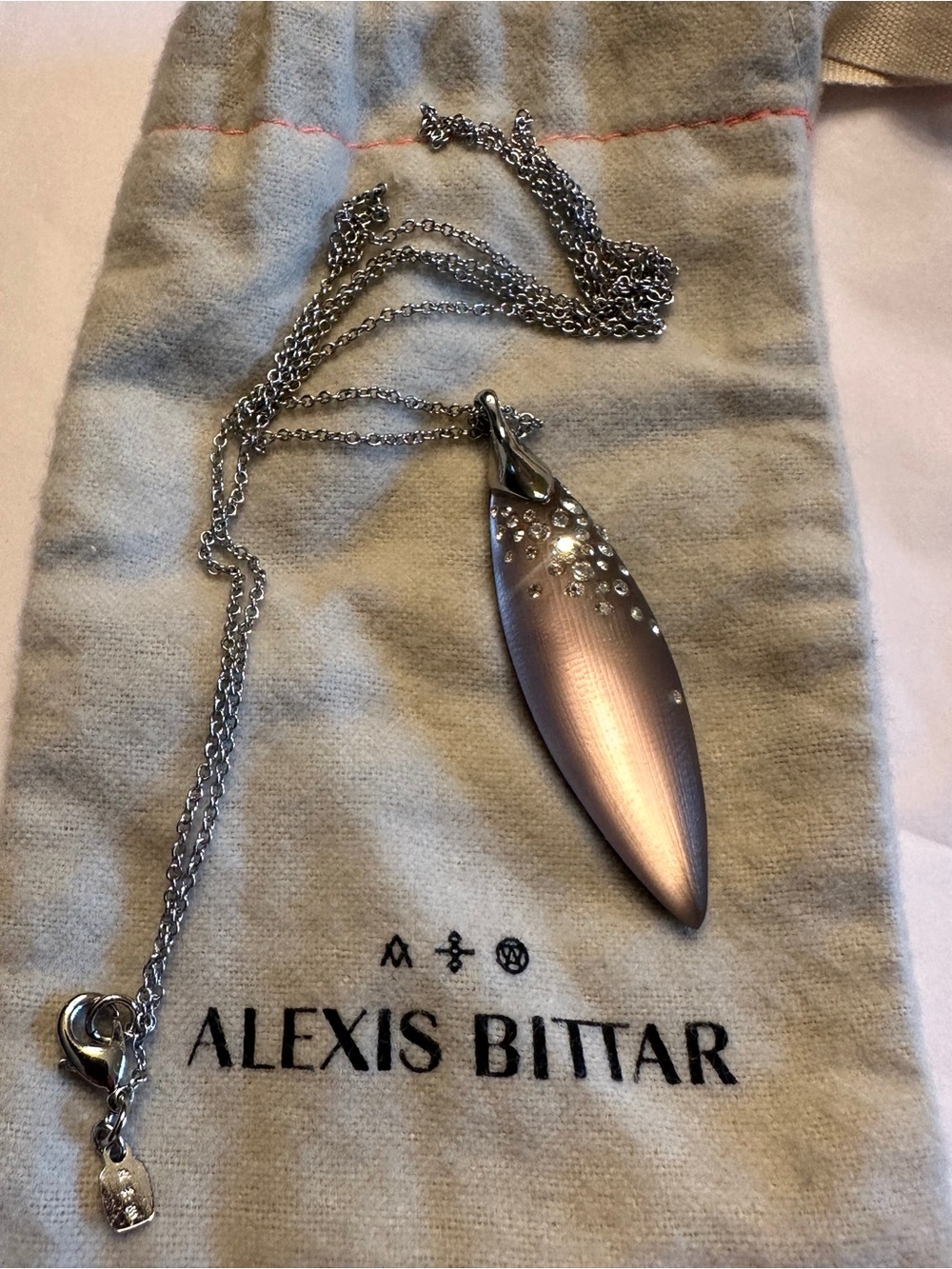 Alexis Bittar Iridescent Lavender Teardrop Pendant Necklace